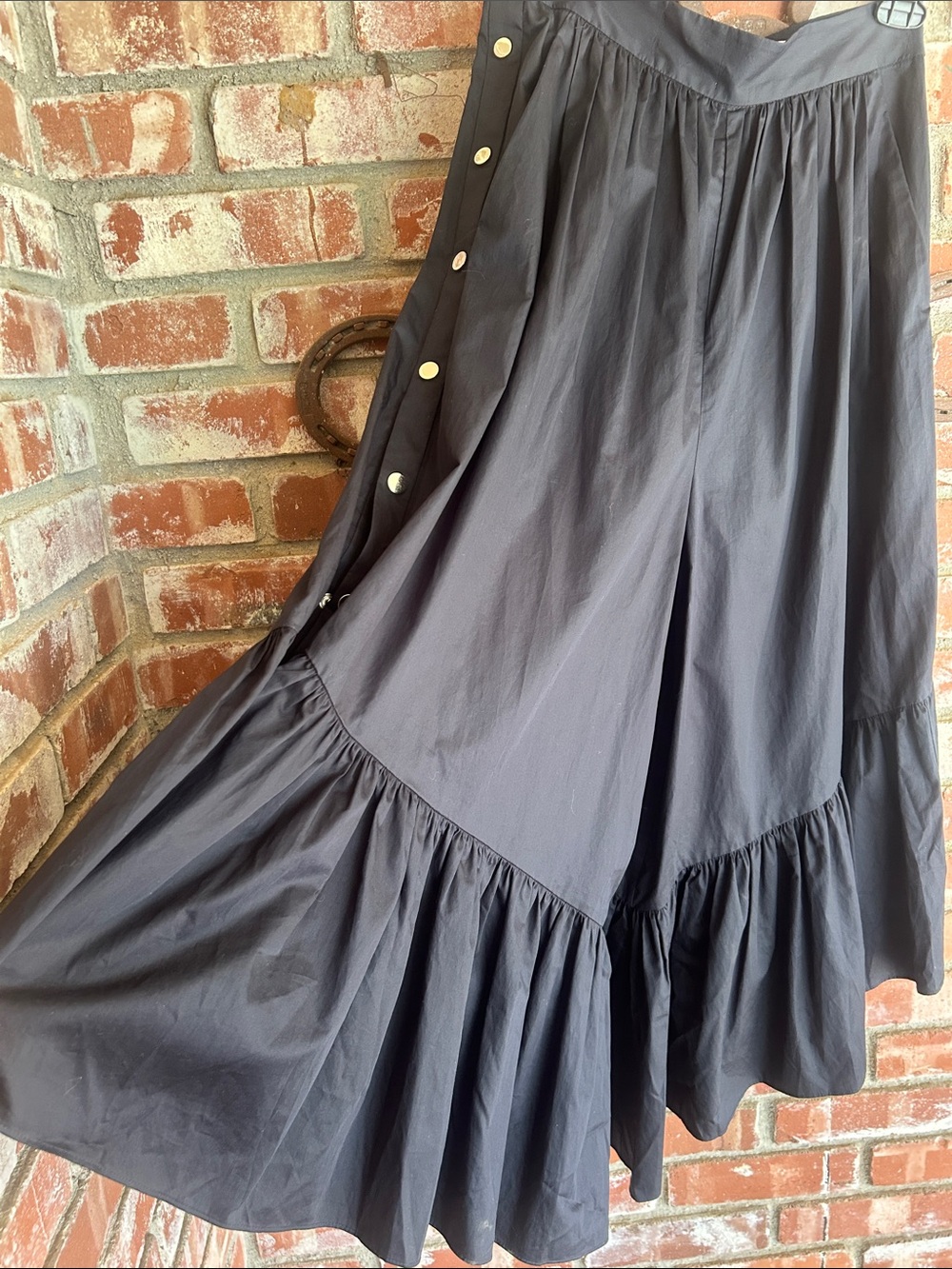 TIBI Ruffle Poplin Culottes In Black - Picture 11 of 11